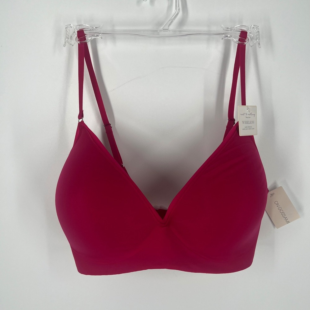 OnGossamer Next To Nothing Micro Wireless Bra Red Hot 34D I602G Womens NWT